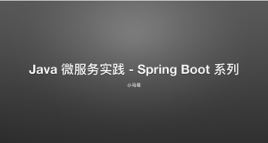 【小马哥】Java 微服务实践 – Spring Boot 系列